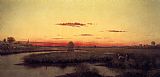 Martin Johnson Heade Duck Hunters in a Twilight Marsh painting
